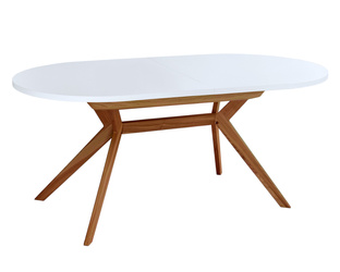 Owalny stół rozkładany Biju Dąb Biały