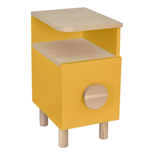 Stolik nocny z szufladą DABI MINI prawdziwy ciemny cytrynowy