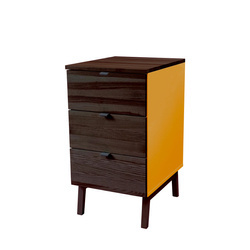 Kontenerek Biurowy LUKA 41x50cm Blat Orzech Żółty Bok