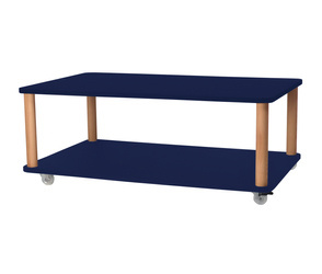 Stolik Kawowy Na Kółkach ASHME 64x105cm Granatowy
