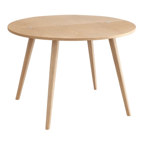 Półksiężycowy rozkładany stół MAWI śr.110cm Jesion