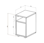 Wąska Szafka Nocna SLIM 30cm x 40cm