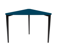 Biurko Narożne NAJA 114 x 85cm Petrol Blue Czarne Nogi