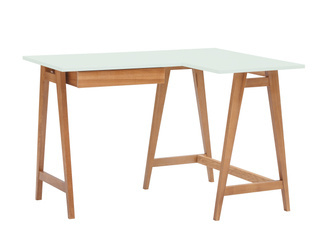 Biurko narożne LUKA 115cm x 85cm Ulotny Miętowy Dąb PRAWE