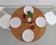 Rozsuwany okrągły stół Jubi 90cm Jesion Czarny