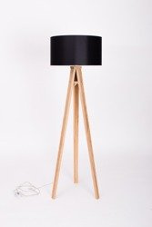 Lampa Podłogowa WANDA 45x140cm - Jesionowa / Czarny Abażur