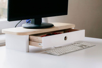 Podstawka Pod Laptopa z Szufladą JUBI 60cm Jesion Biała
