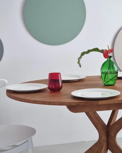 Rozsuwany okrągły stół Jubi 90cm Jesion Czarny