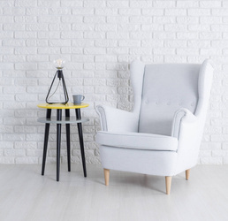 Stolik Kawowy UFO śr. 45cm wys. 61cm - Ciemnoszary / Czarne Nogi