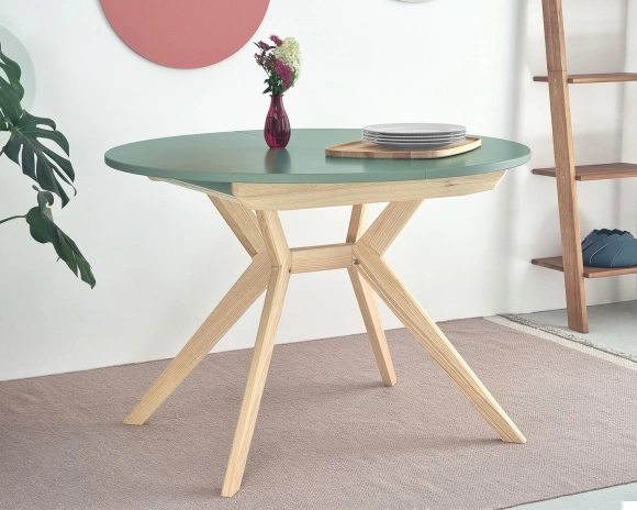 Okrągły rozkładany stół jadalniany 110cm Biju Szałwiowy Jesion 
