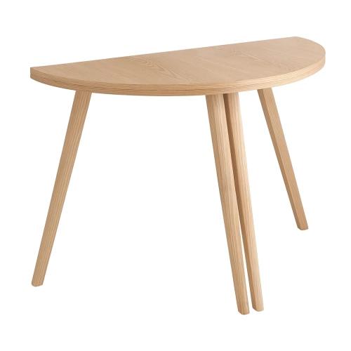 Półksiężycowy rozkładany stół MAWI śr.120cm Jesion