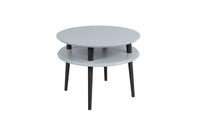 Stolik Kawowy UFO śr. 57cm wys. 45cm - Ciemnoszary / Czarne nogi