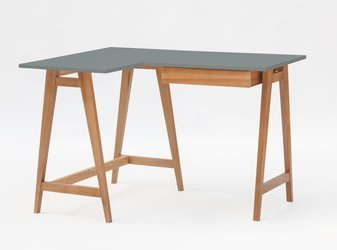 Biurko narożne LUKA 115cm x 85cm / Ciemnoszare Dąb Lewe