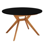 Okrągły rozkładany stół jadalniany 110cm Biju Czarny Dąb