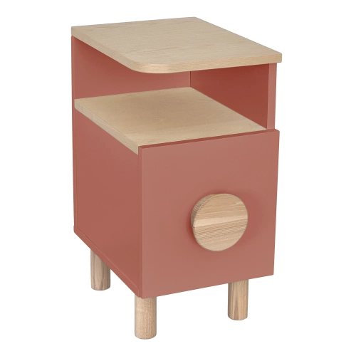 Stolik nocny z szufladą DABI MINI prawdziwy ciemny koral