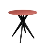 Okrągły Stół Jadalniany JUBI śr. 60cm Ciemny Koralowy | Nogi Czarne