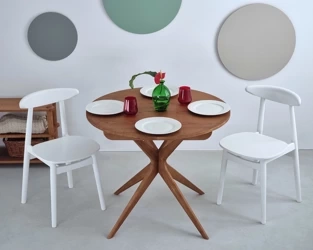 Stół dębowy okrągły rozkładany JUBI 90cm
