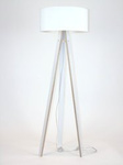 USZKODZONA Lampa Podłogowa WANDA 45x140cm Biała / Kabel Transparentny
