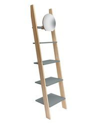 Regał Drabinka ASHME z Lusterkiem 45x35x180cm - Ciemnoszara