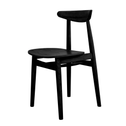 Drewniane krzesło do jadalni Biju Czarny Jesion