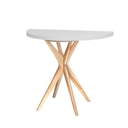 Półokrągły Rozkładany Stół JUBI śr. 100cm Jasnoszary