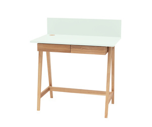 Biurko Jesionowe LUKA 85x50cm z Szufladą Ulotny Miętowy