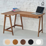 Drewniane biurko narożne LUKA 135cm x 85cm Fornir Dąb Lewe