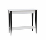 Konsola MIMO z Półką 105x35cm - Czarne Nogi / Biała