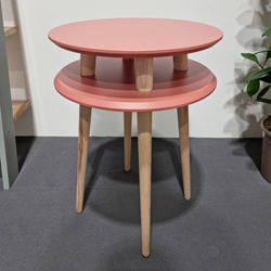 Stolik Kawowy UFO śr. 45cm wys. 61cm Ciemny Koralowy
