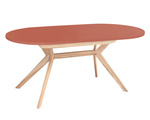 Owalny stół rozkładany Biju Ciemny Koralowy Jesion 