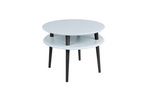 Stolik Kawowy UFO śr. 57cm wys. 45cm - Jasnoszary / Czarne nogi