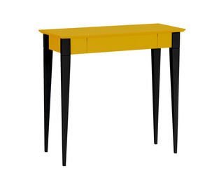 Biurko MIMO z Szufladą 85x40cm Czarne Nogi Żółte (Ciemna Cytryna)
