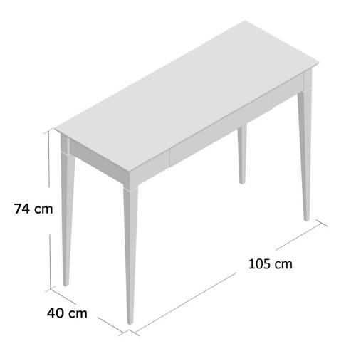 Biurko MIMO z Szufladą - 105x40cm Czarne Nogi / Jasnoszare