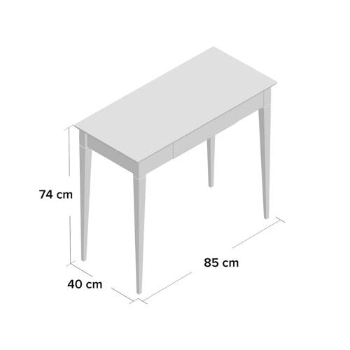 Biurko MIMO  z Szufladą - 85x40cm Czarne Nogi / Białe