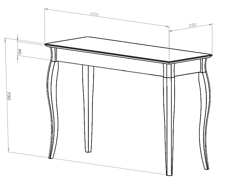 Konsola Meblowa LILLO 105x35cm Biała