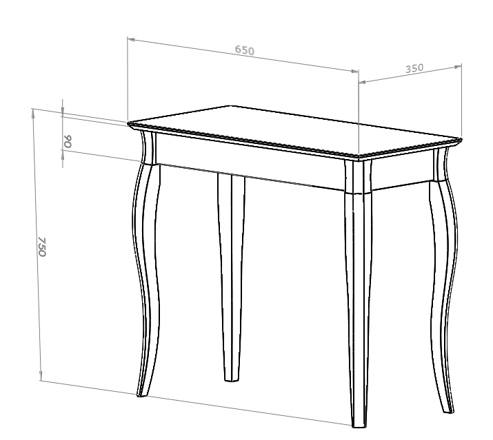 Konsola Meblowa LILLO 65x35cm Granatowa