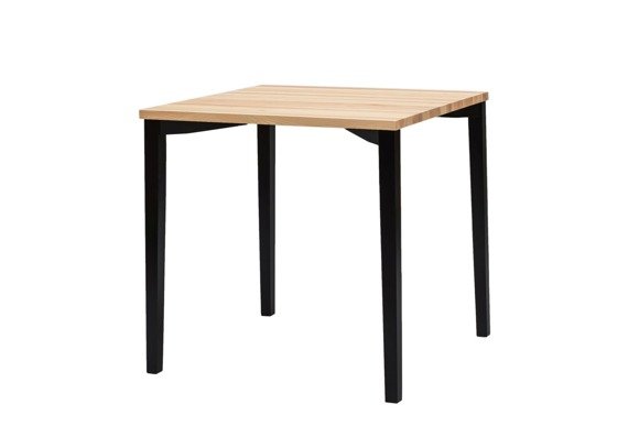 Stół Jesionowy TRIVENTI 80x80cm - Czarne Kwadratowe Nogi