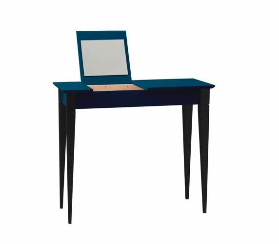 Toaletka MIMO z Lusterkiem - 105x35cm Czarne Nogi / Petrol Blue