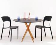 JUBI Round Table diam. 90cm Oak Concrete Grey