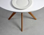 JUBI Round Table diam. 90cm Oak Concrete Grey