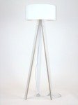 Lampa Podłogowa WANDA 45x140cm - Biała / Biały Abażur