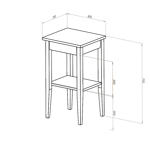 Stolik Nocny ENTLIK 40x35xH70cm Granatowy